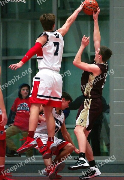 Basketball Basketball Game Blocked Shot Block Jump