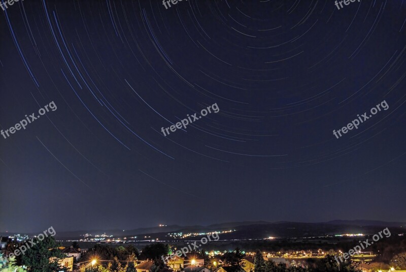 Night Stars Long Exposure Night Sky Sky