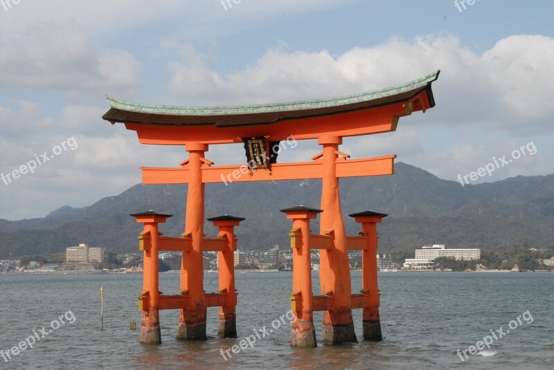 Torii Miyajima Japan Itsukushima Lake