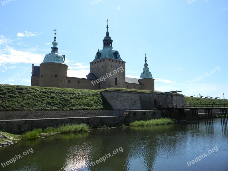 Sweden Castle Kalmar Southern Sweden Moat