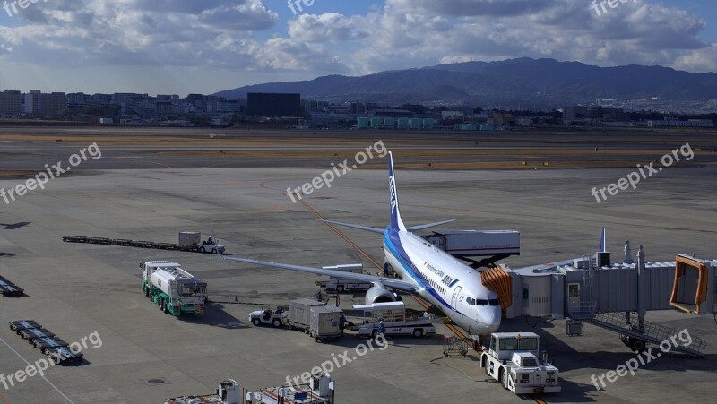 Japan Blue Sky Osaka Airport Osaka Airplane