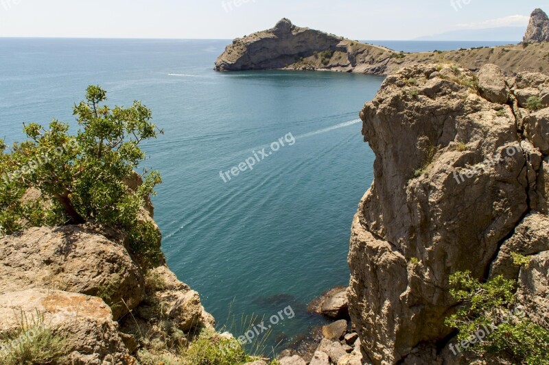 Crimea Cape Kapchik Sea Blue Bay Blue