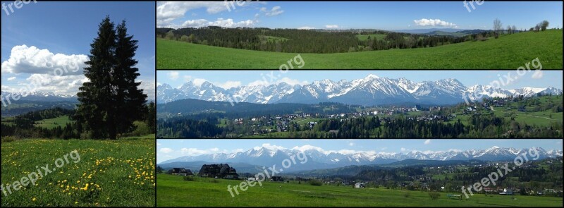 Collage Mountains Tatry Panorama The High Tatras