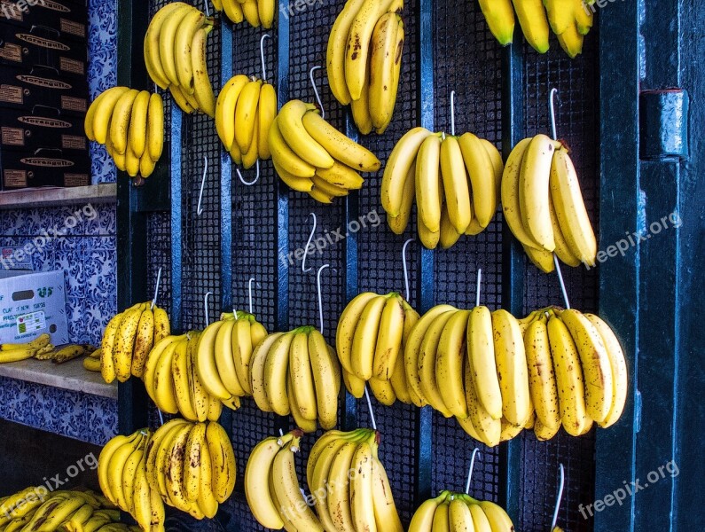 Banana Fruit Greengrocers Bananas Yellow