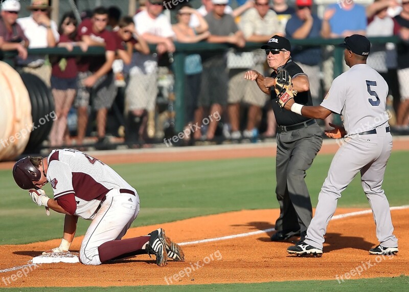 Baseball Umpire Call At Third Play At Third Third Base