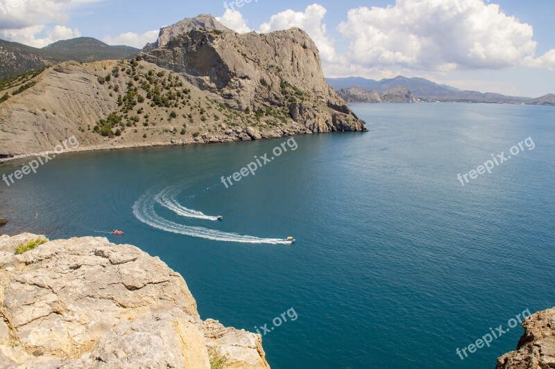 Crimea Bay Blue Bay Sea Rocks