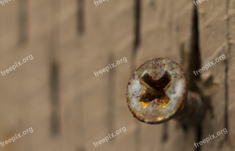 Background Texture Screw Rusty Metal