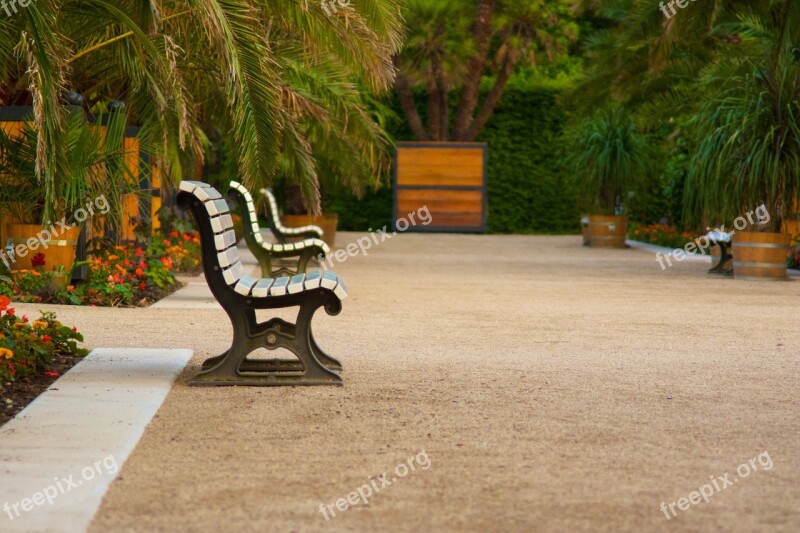 Bank Park Benches Plant Rest