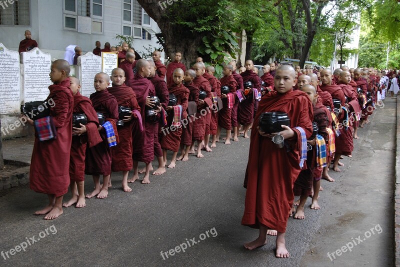 Myanmar Monks Religion Burma Asia