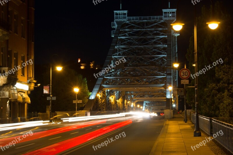 Dresden Night Blue Wonder Bridge Blue Wonder Night Photography