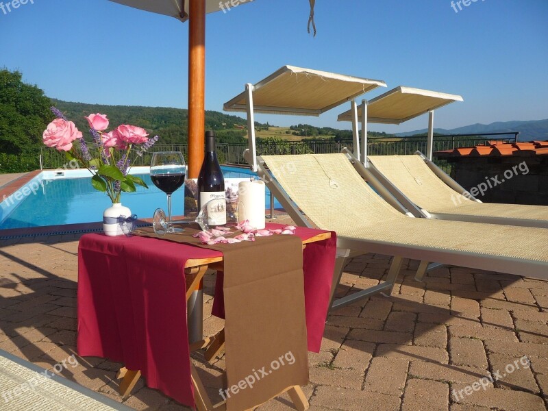 Pool Sunbeds Cottages-vacation Rentals Tuscany Free Photos