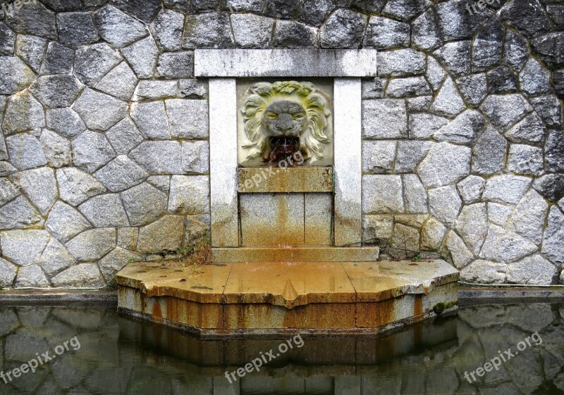 Water Fountain Lion Fountain Architecture Stone