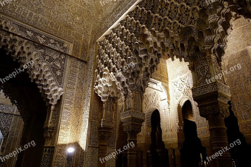 Alhambra Palace Decoration Arch Historical