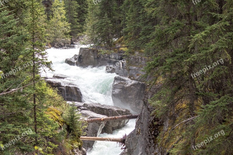 Wild River Rapids Maligne River Jasper