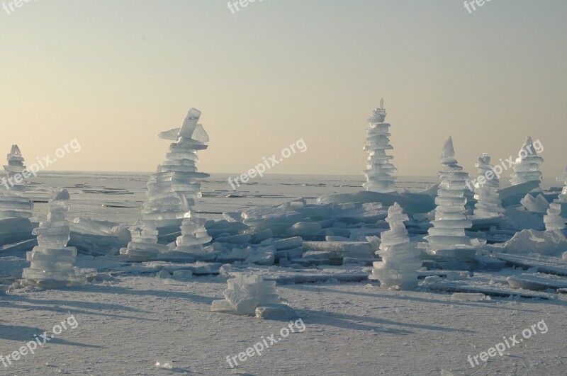 Ice Floes Lake Winter Free Photos