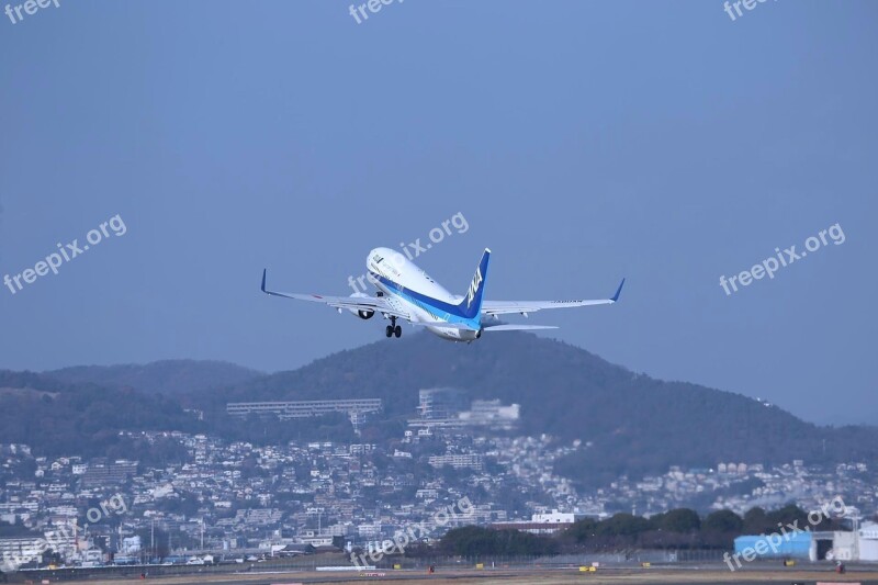 Japan Osaka Airplane Aircraft Blue Sky