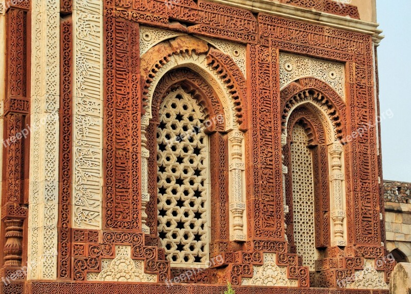 Delhi Mosque Great Mughal Façades Sculptures