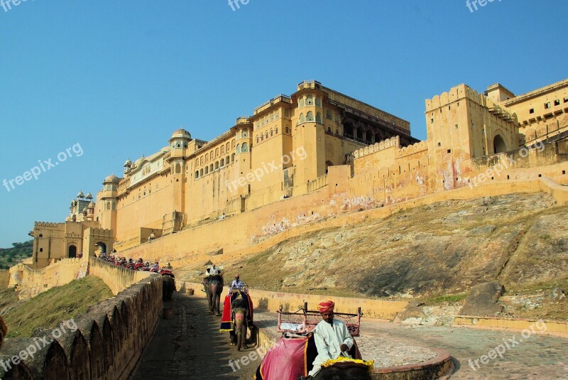 India Rajastan Fort Amber Mughal Architecture