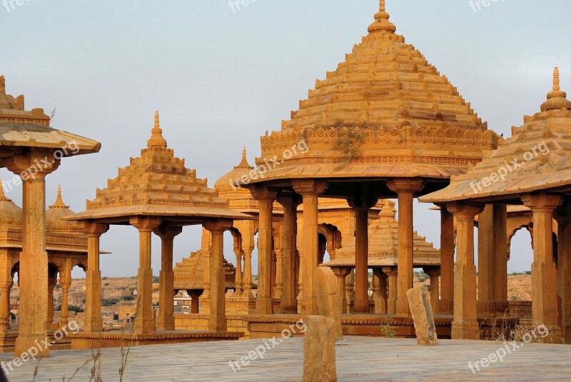 India Rajastan Jaisalmer Cenotaphs Architecture