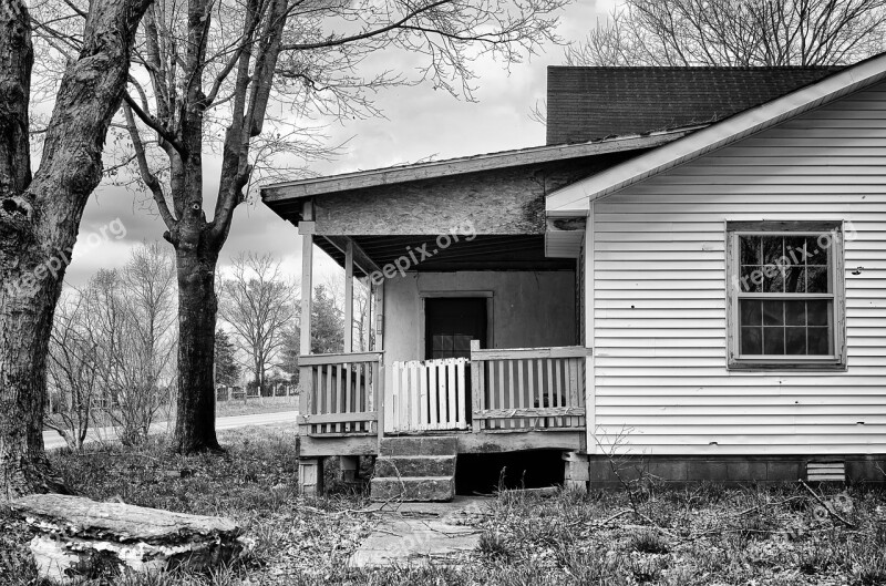 Monochrome Black And White Country Rural Landscape