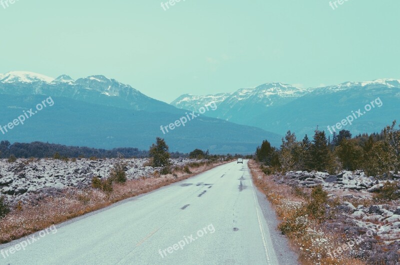 Road Mountain Scene Mountain Road Nature