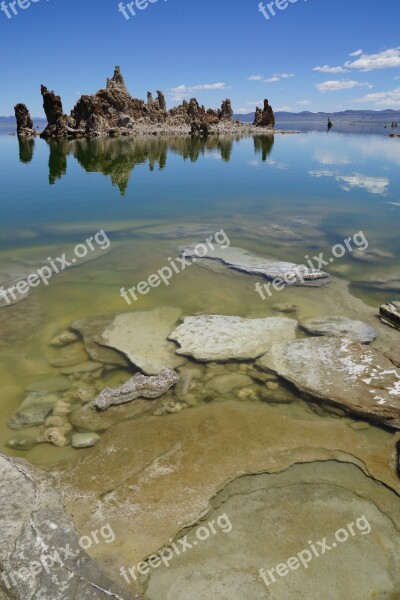 Usa Monolake Kalktuffstein Natron Sierra Nevada