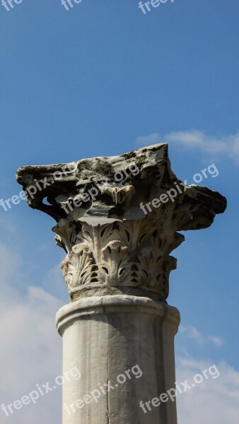 Cyprus Salamis Pillar Corinthian Column