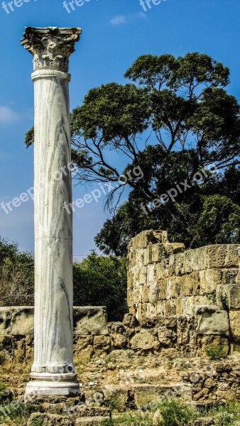 Cyprus Salamis Pillar Corinthian Column