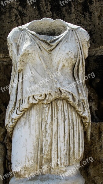 Cyprus Salamis Statue Woman Tunic