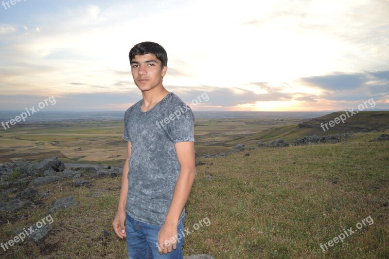 Male Person Young Vertical In The Evening Outdoor