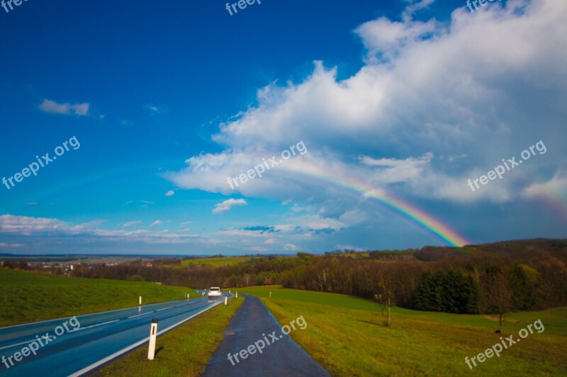 Rainbow Landscape Sky Nature Double Rainbow