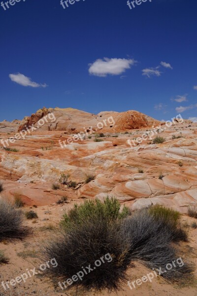 Valley Of Fire Usa Cliff Colorful Sky Stones