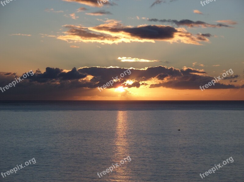 Sunrise Island Atlantic Ocean Gran Canaria Playa Del Ingles