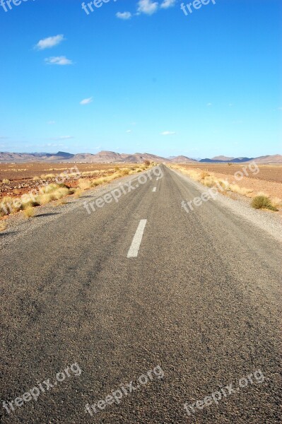 Way Desert Asphalt View Landscape