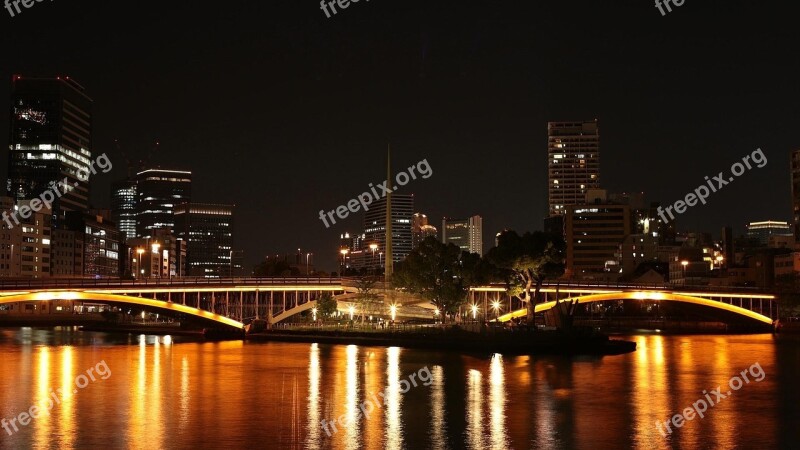 Japan Osaka Natural Landscape Night View