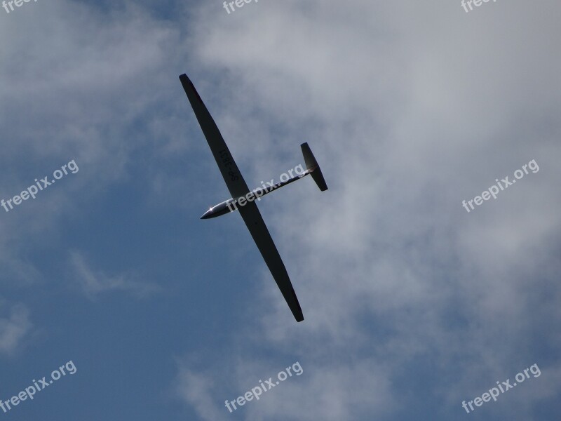 Glider Flying The Height Of The Sky Freedom