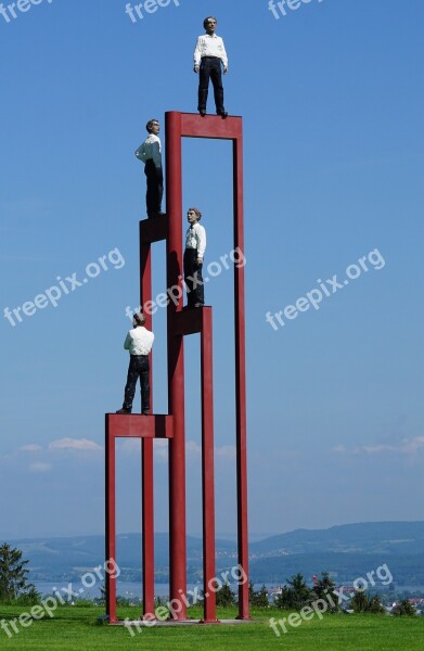 Sculpture The Tower Art Bronze Man