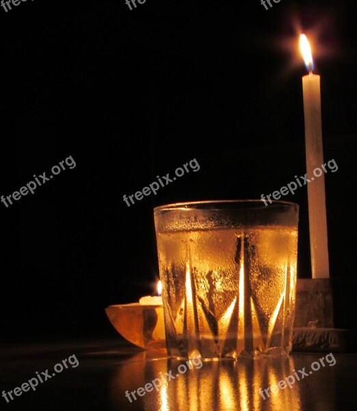 Glass Candle Light Party Drink