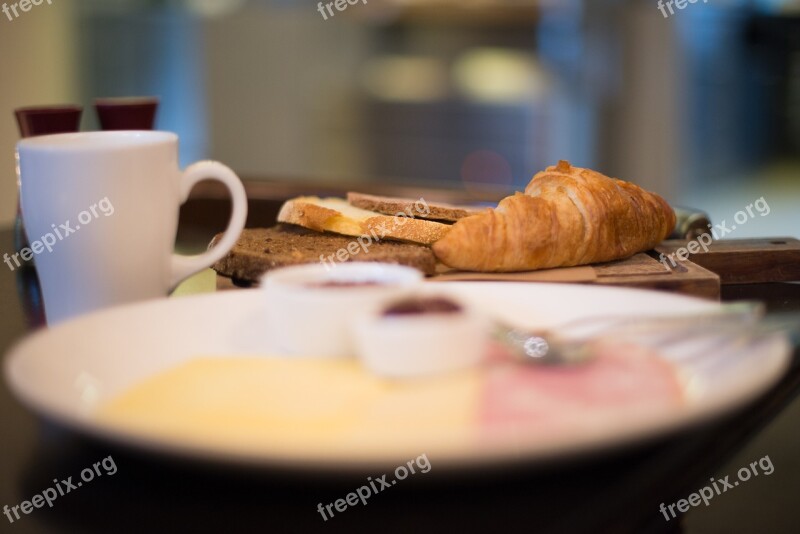 Breakfast Croissant Coffee Table Food