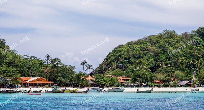 Thailand Phuket Koh Phi Phi Island Tour Colorful Boats