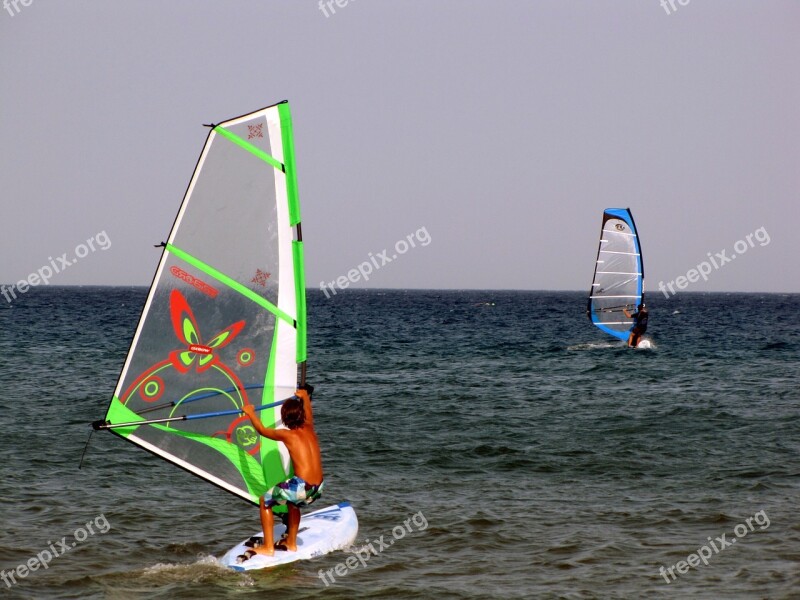 Windsurf Wind Surfers Sea Summer Vacation Aquatics