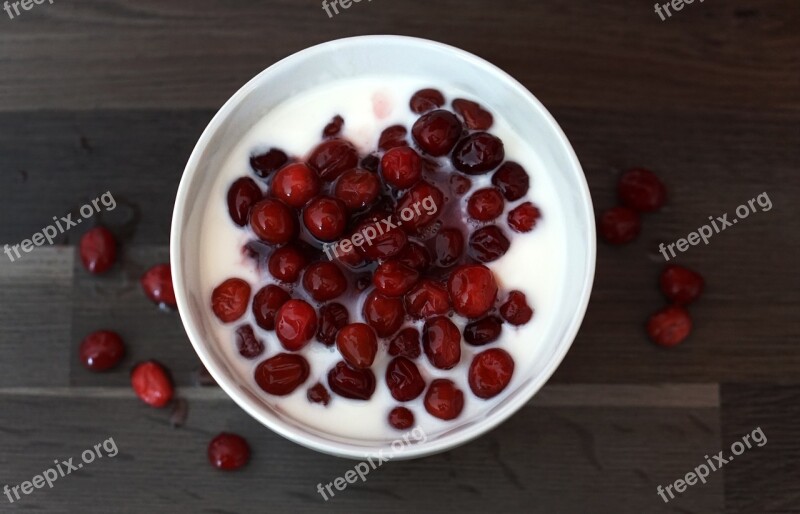 Cranberry Cranberries Yogurt Eat Breakfast