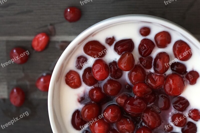 Cranberry Cranberries Yogurt Eat Breakfast