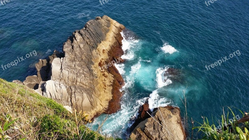 Nature Shikoku Japan Coast Cliff