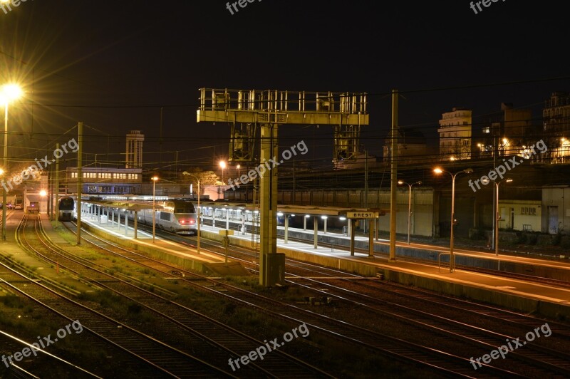 Brest City Night Station France