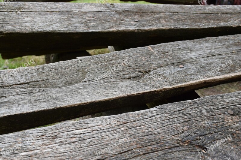 Wooden Bench Old Rustic Weathered Antique