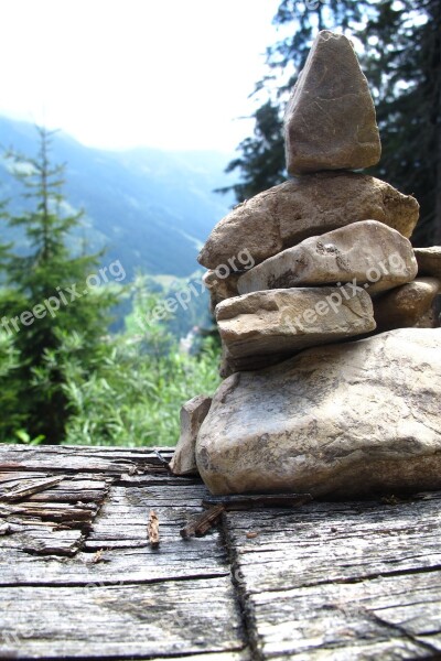 Stones Pile Austria Forest Wood