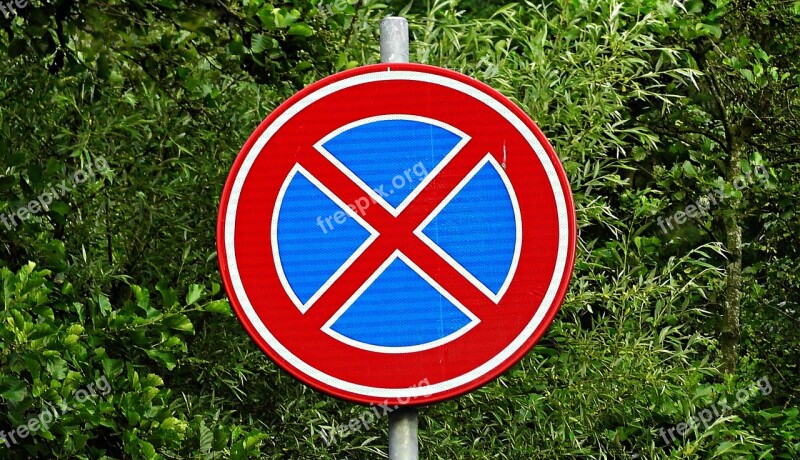 Traffic Sign No Stopping Prohibition Warning Roadsign