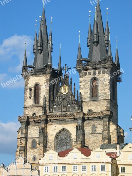 Czech Republic Prague Týn Church Tower Religion