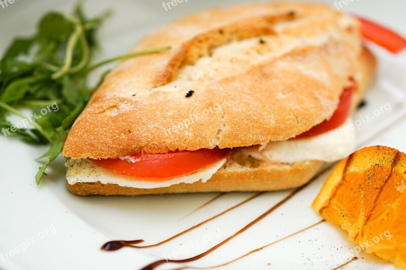 Panini Bread Rocket Mozzarella Balsamic Vinegar